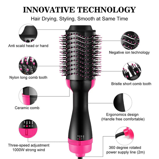 Hair Dryer And Styler Hot Air Brush- 1000W