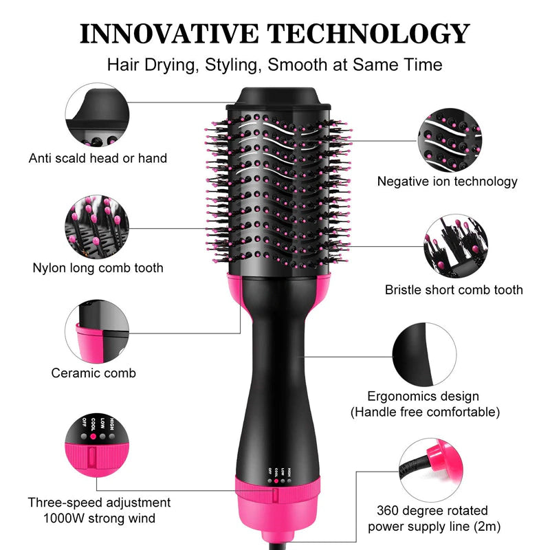 Hair Dryer And Styler Hot Air Brush- 1000W