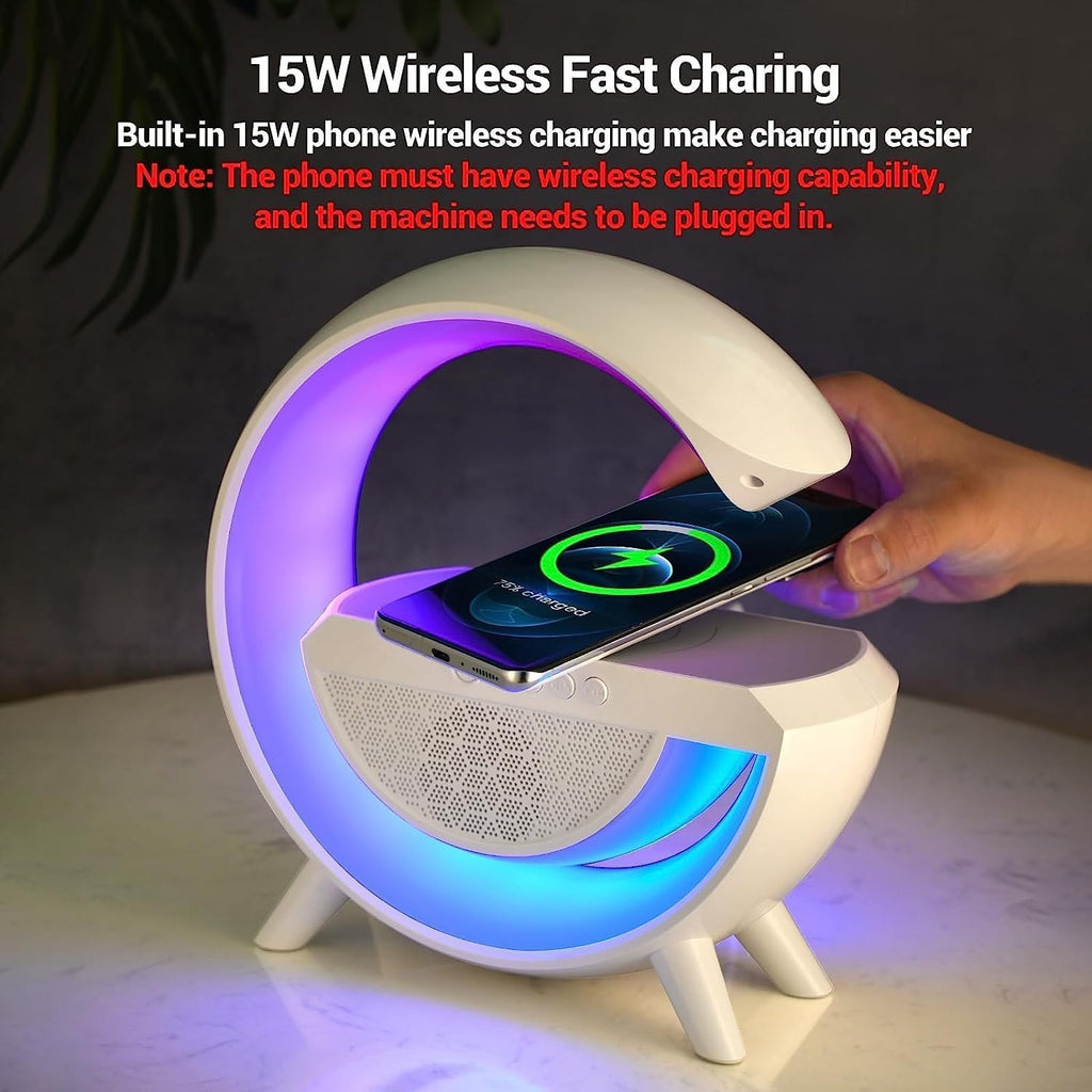 Wireless Charging Bedside LED Night Light, Bluetooth Speaker Lamp BT2301